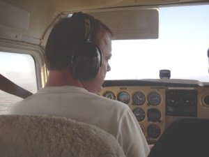 Flying a Cessna 172 over Lincoln