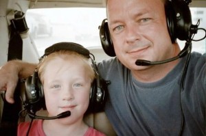 Anna Marie and me flying a C-152 to the Womack Reunion.