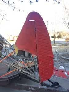 Vertical stab with rudder installed.